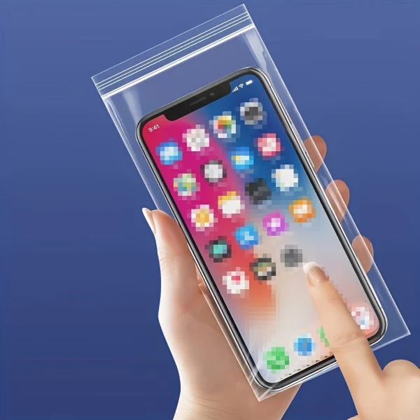 Clear Self-Sealing Touchscreen Phone Pouch