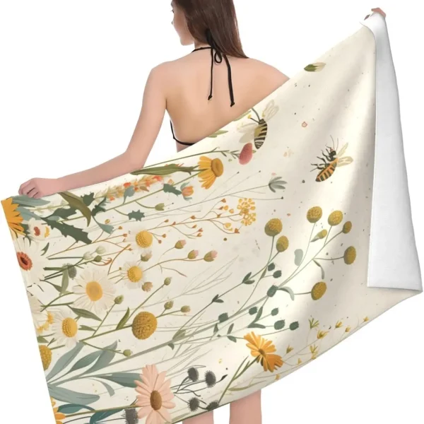 Wildflowers & Bees Quick-Dry Swimming & Beach Towel